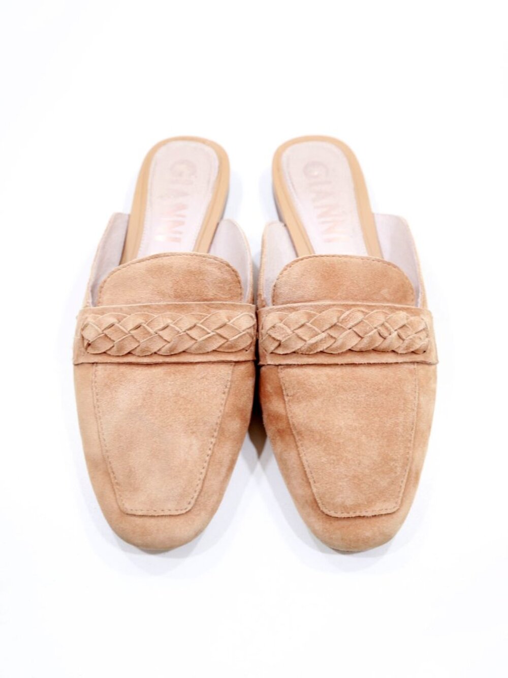 Gianni Bini Mckynlie Tan Suede Leather Lightweight Flat Mules - 7 - Picture 6 of 7